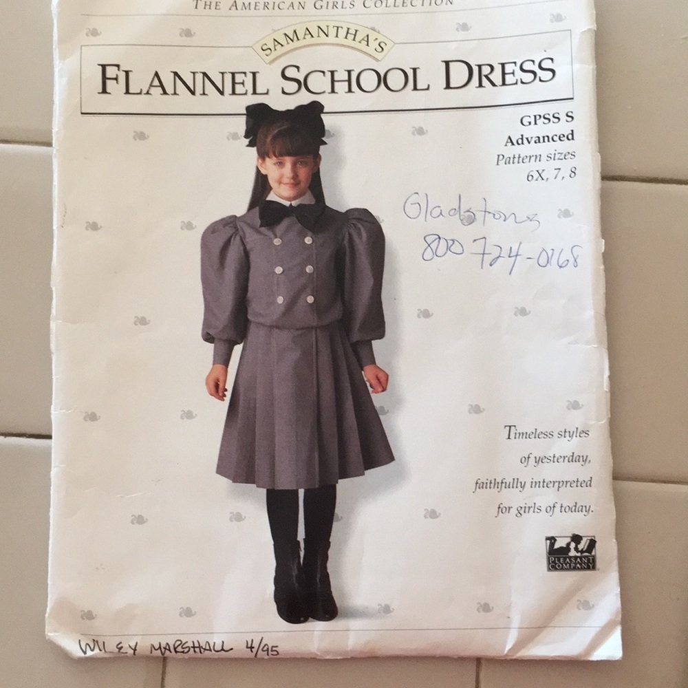 Vtg Samantha school dress pattern